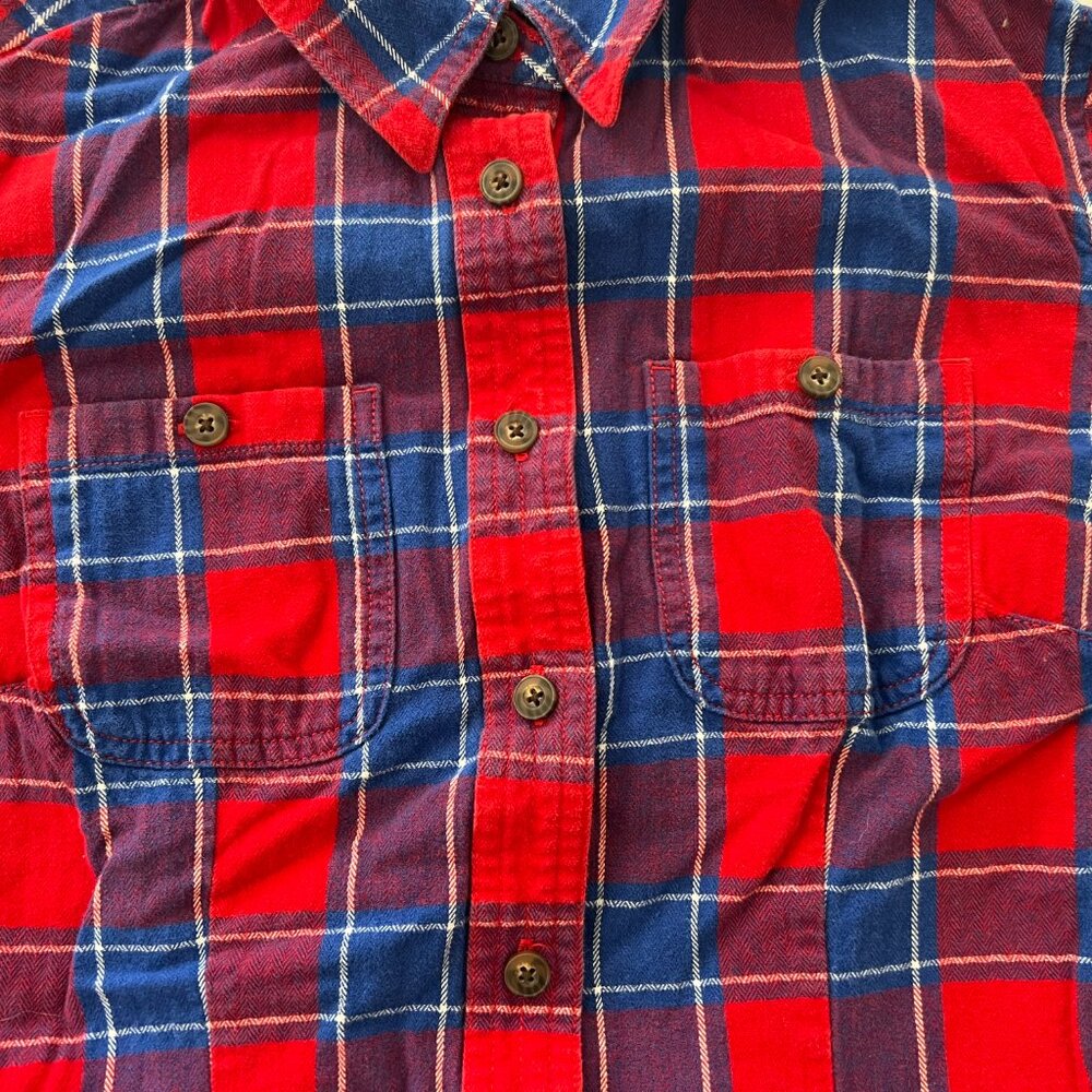 Duluth Trading Co. Women’s Flannel Shirt – Red/Blue Plaid – Size M - Picture 3 of 4